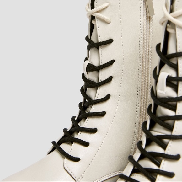 NWT. Pull&Bear White Ankle Boots with Chunky Sole. Size 6. - Picture 5 of 8